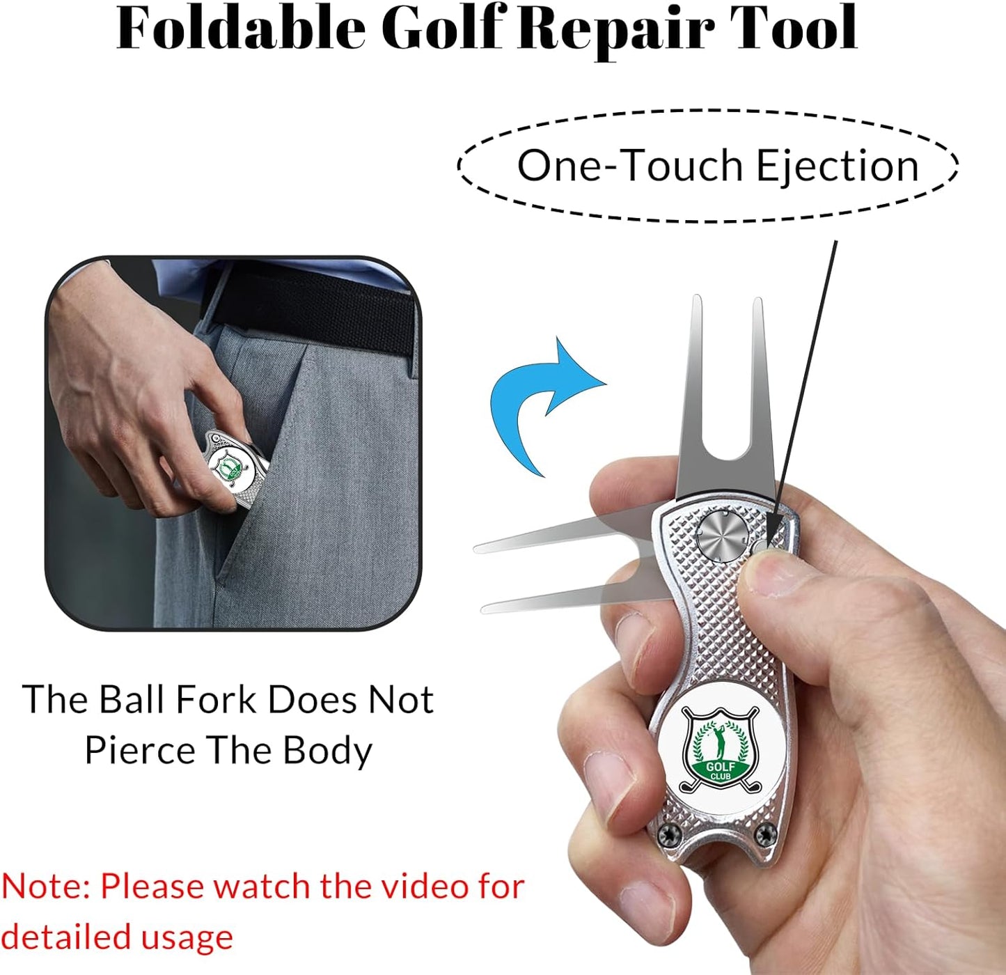 Custom Golf Divot Tool with Ball Marker, Personalized Foldable Golf Repair Tool, Golf Accessories Gift for Men & Women
