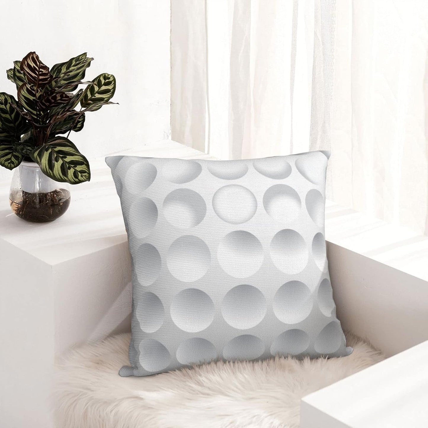 Golf Ball Throw Pillow Covers 18x18 Inch Farmhouse Home Room Decor for Bedroom Living Room Sofa Car Cushion White Ball Sports Pillow Case Pillowcover, CBGHH6534