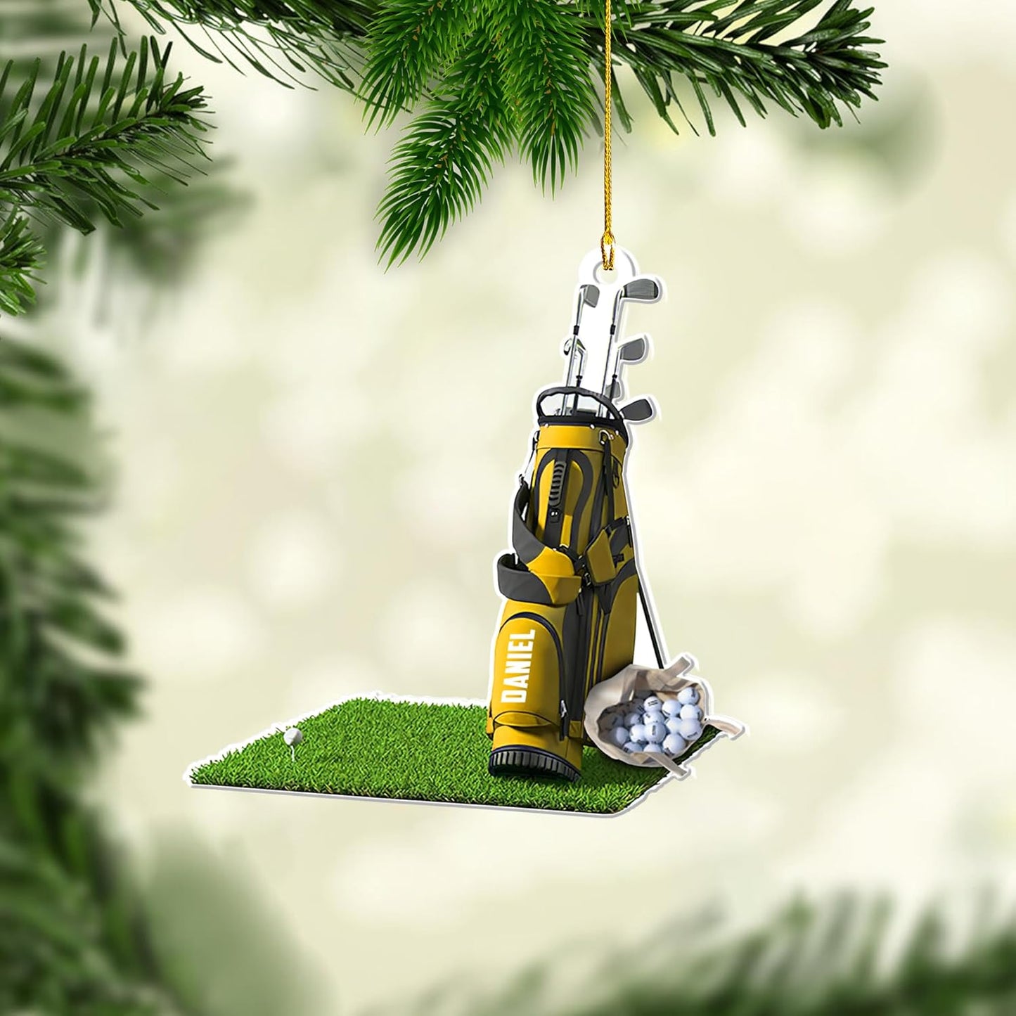 Personalized Golf Ornaments for Christmas Tree 2025 Custom Golf Christmas Ornament Golfing Bag Ornament Sports Golf Cart Ornaments Gift for Golfer Bag Golfing Lovers Hanging Decoration (G11)