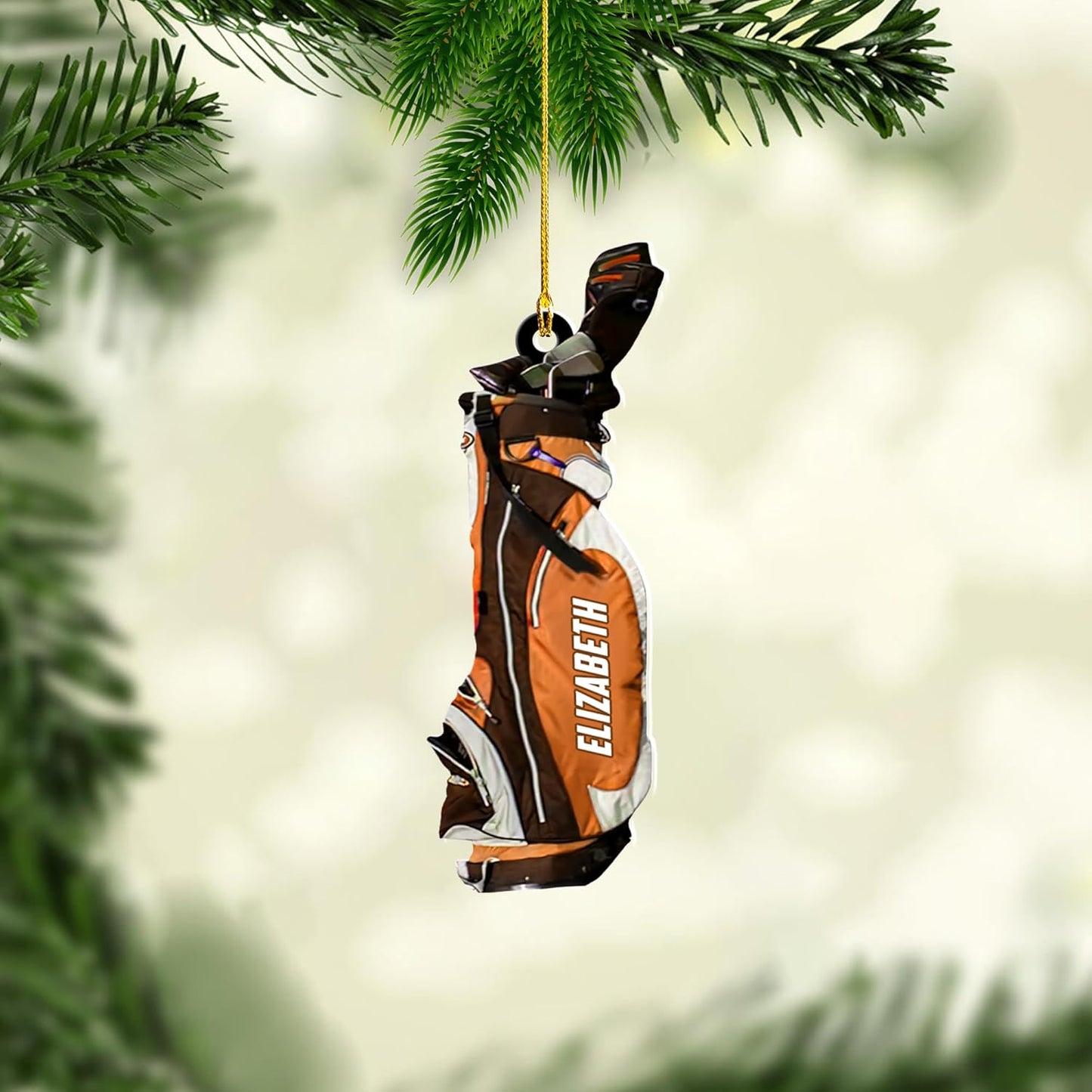 Personalized Golf Ornaments for Christmas Tree 2025 Custom Golf Christmas Ornament Golfing Bag Ornament Sports Golf Cart Ornaments Gift for Golfer Bag Golfing Lovers Hanging Decoration (G9)