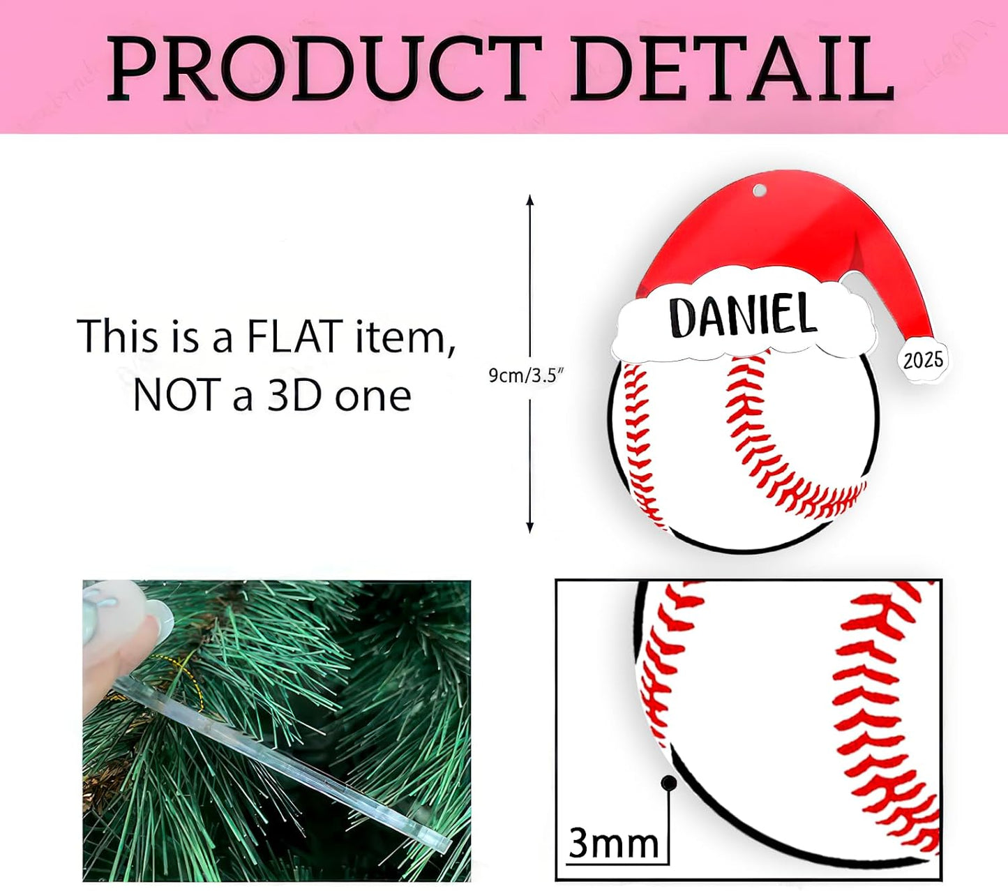 Personalized Baseball Christmas Ornaments 2025, Baseball Ornaments for Christmas Tree, Team Ornament, Custom Coach Gifts, Hanging Decor, Gifts for Sports Lovers Boys, Xmas Gift 2025