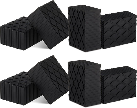 Pangda 8 Pcs 6-3/8" x 4-3/4" x 3.15" Solid Rubber Auto Lift Block Spacer Pad Anti-Slip Rubber Jack Pad for Automobile Lifts, Jacks, & Racks 4000 Lbs Capacity