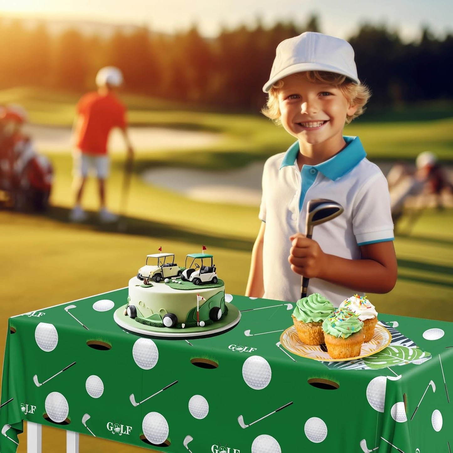 Golf Decorations Tablecloth,2pcs Golf Table Cloth Plastic Golf Party Decorations Table Cover for Sports Themed Golf Birthday Party Decorations,87 X 51 Inch