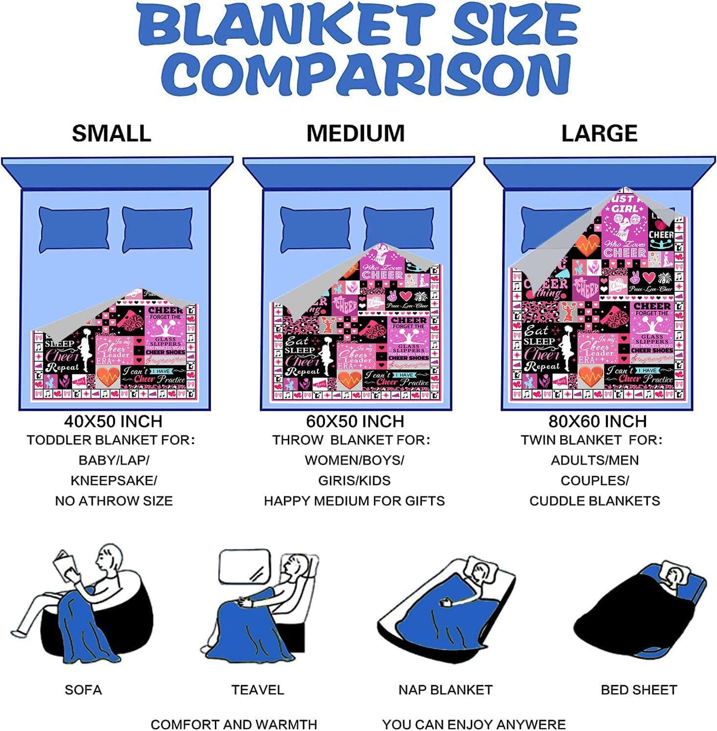 Cheerleader Gifts Cheer Blanket for Girls,Flannel Cheerleaders Throw Blanket Cheerleading Gifts for Girls Team Cheer Lovers 60"x50"