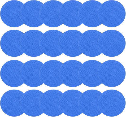 PATIKIL 4 Inch Poly Spot Markers, 24Pcs Non Slip Rubber Floor Dots with Storage Bag Flat Agility Cones for Sports Training Basketball Football
