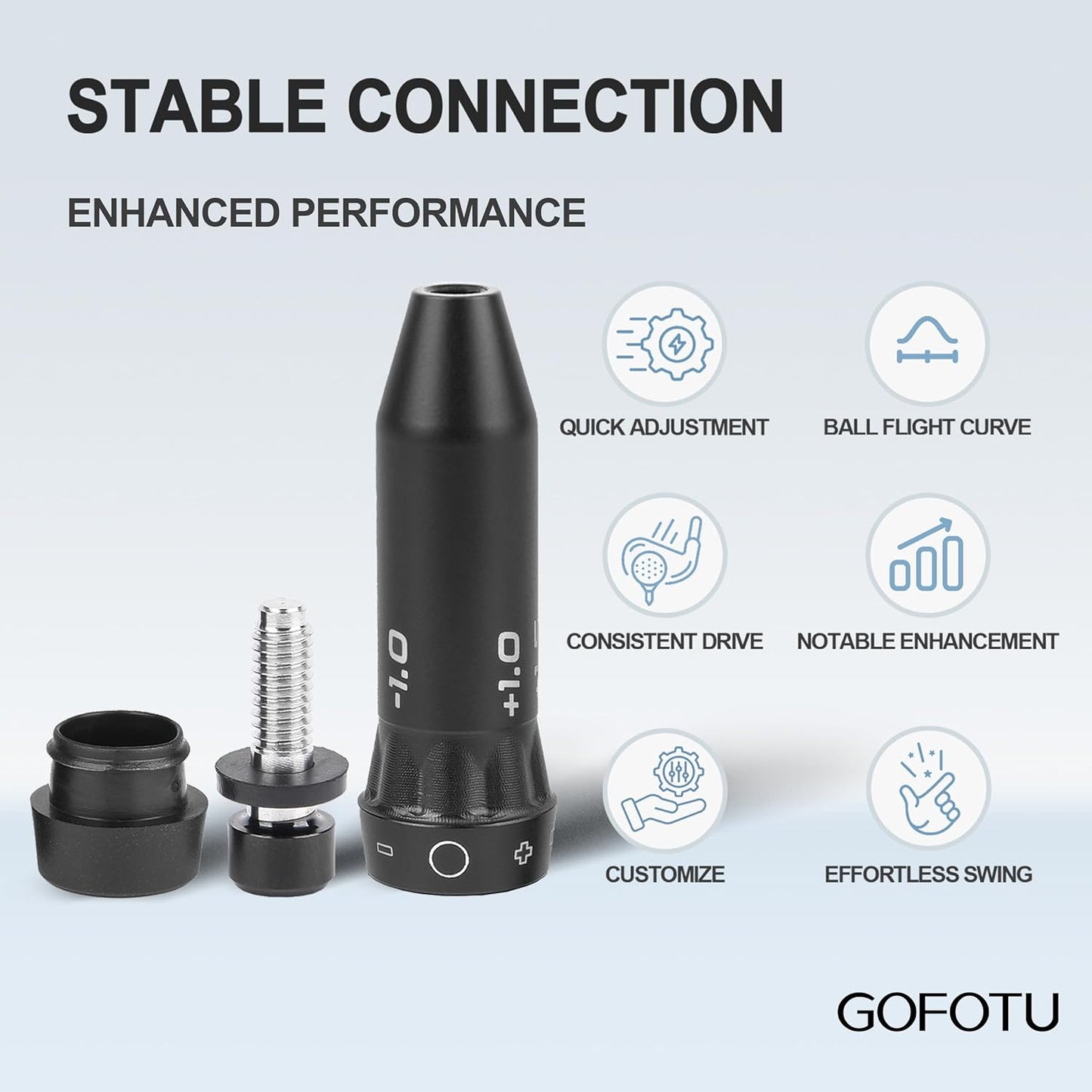Gofoto .335 Tip Golf Shaft Adapter Sleeve Compatible with Ping G440 Driver Right Hand