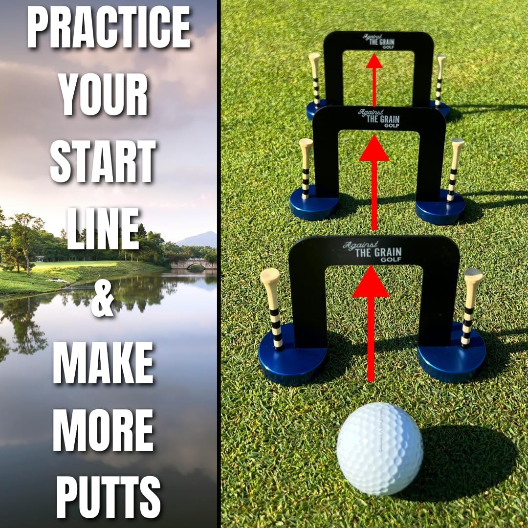 Golf Putting Gate 3 Pack with 6 Tees & Detachable Bases (Small, Medium, Large)