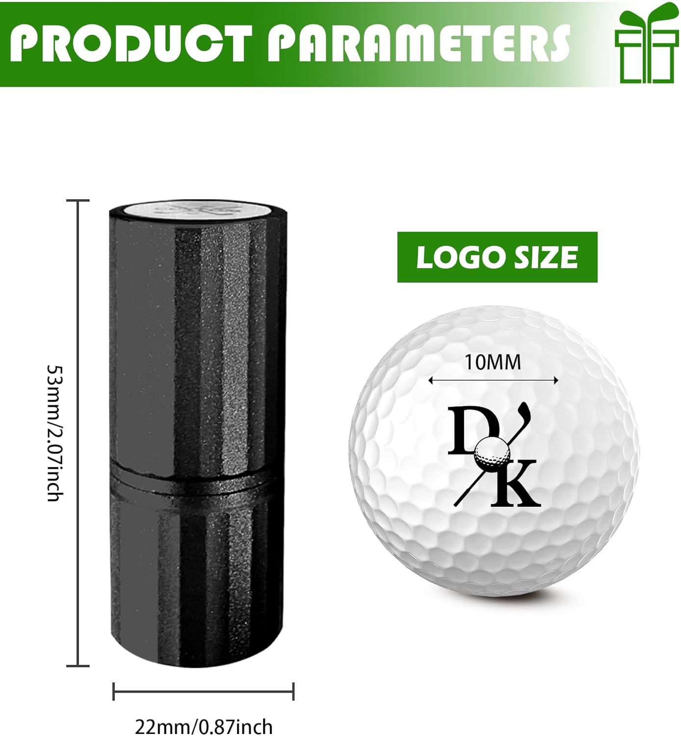 Custom Golf Ball Stamp, Personalized Golf Ball Marker Stamp, Waterproof Golf Ball Stamper with Monogram Logo Design, Golf Accessories Customized Golf Gifts