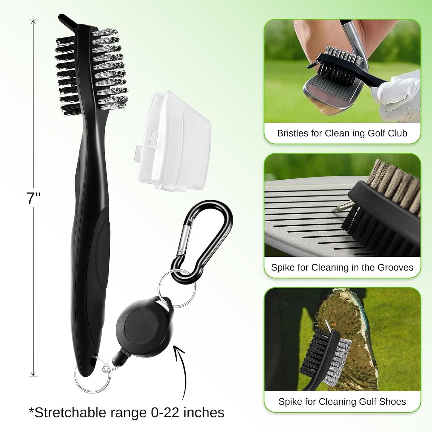 Personalized Golf Towels for Golf Bags - Microfiber Monogrammed Golf Towels for Men/Women, Retractable Brush Tool Kit with Club Groove Cleaner, Custom Golf Accessories for Golfers (Initial C)