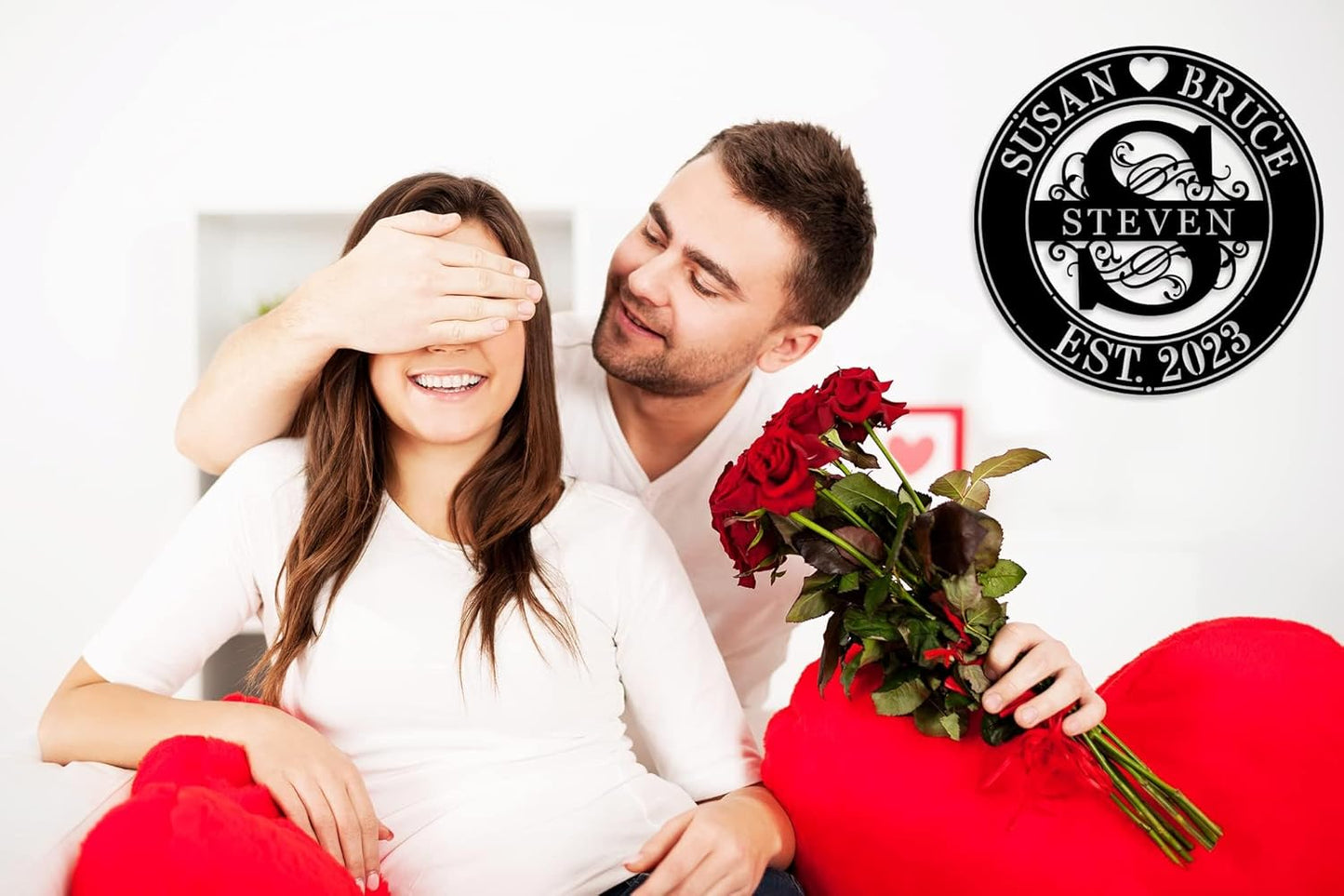 Personalized Wedding Gifts House Warming Gifts New Home Last Name Signs for Home Monogram Wall Decor Custom Metal Name Sign Monogram Gifts Wedding Gifts for Couple Metal Wall Art