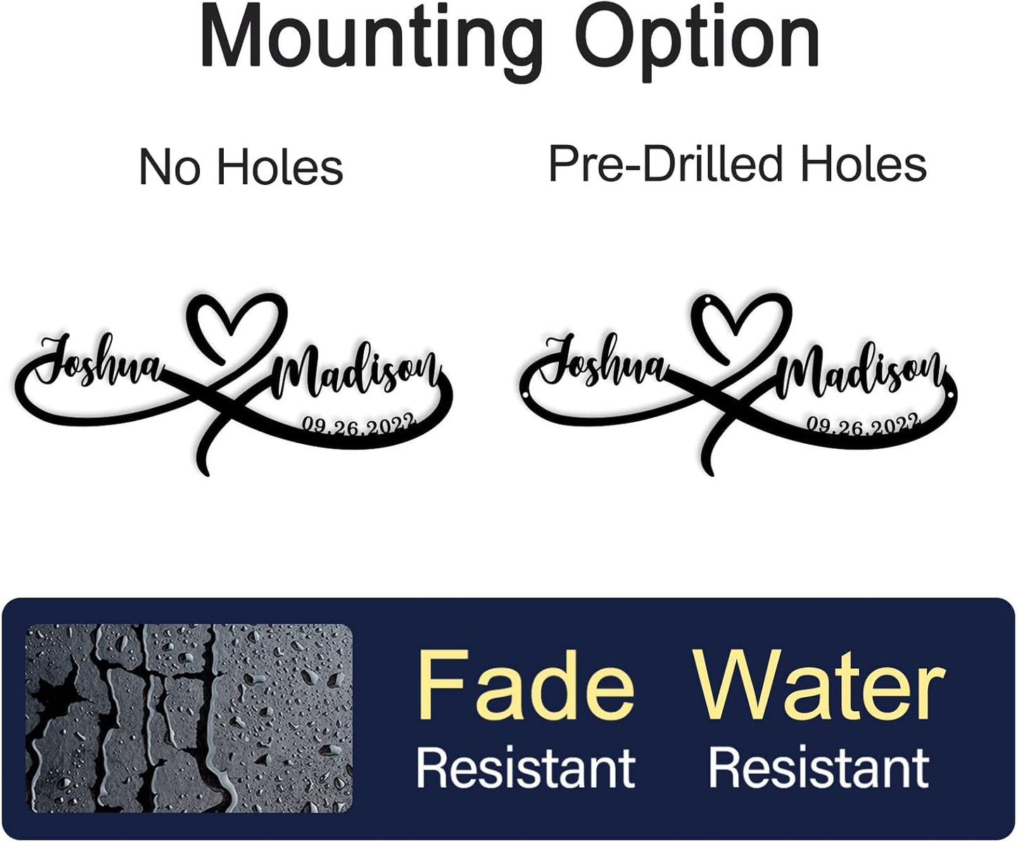 Personalized Valentines Day Gifts,Best Housewarming Gifts 2024,Personalized Wedding Gifts for Couples,Custom 50th 60th 40th 30th 25th 20th 1-99 Anniversary Metal Gifts, Wall Name Sign