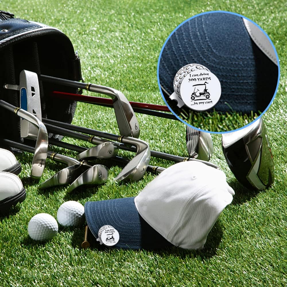 Men Golf Ball Marker with Magnetic Hat Clip, Funny Golf Accessories Gifts for Men, Novelty Birthday Gifts for Male Golfer Fan