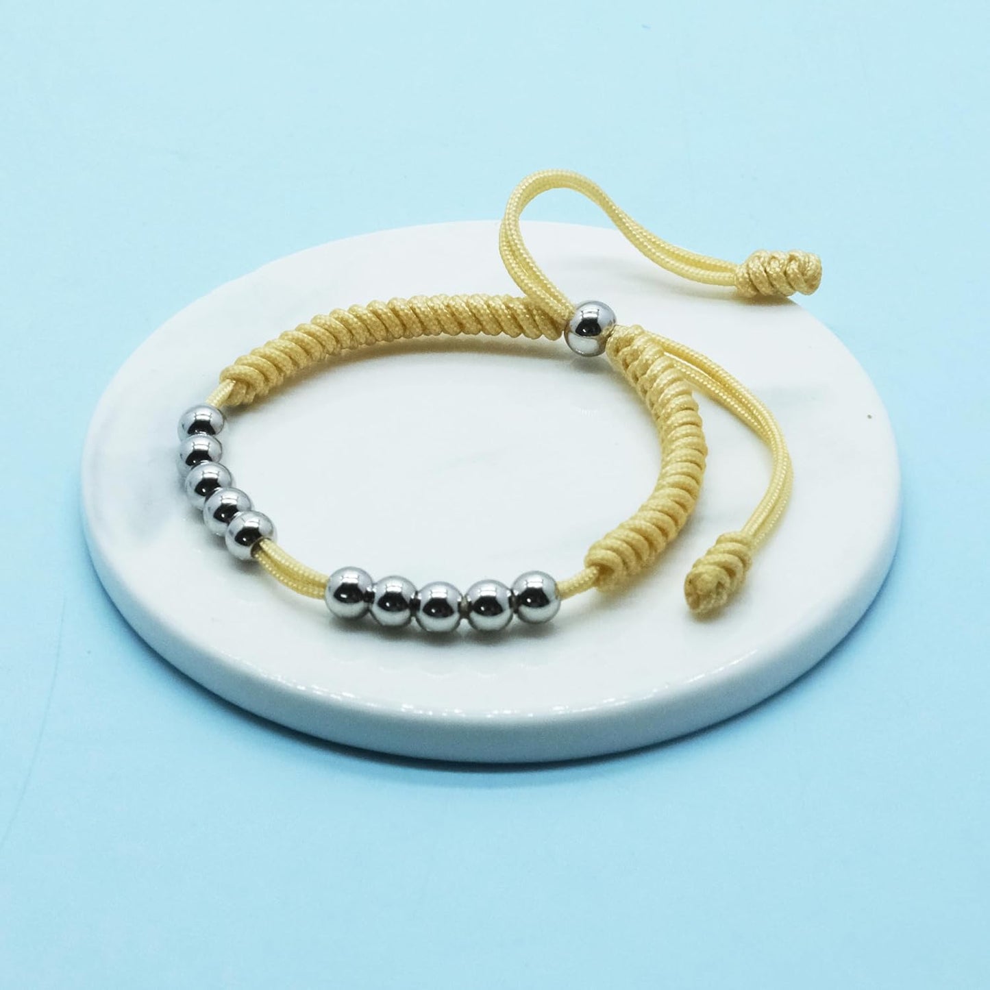 LAMIBEE Premium Golf Stainless Steel 10 Bead Score Counter Bracelet, Golf Stroke Count Bracelet, Resizable Easy Adjust Golf Round Scoring Tracker, Durable Stylish Golf Accessory