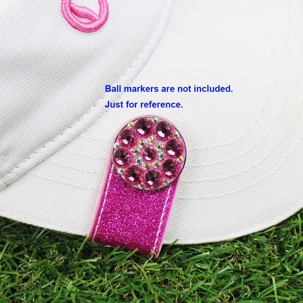 Glitering PVC Golf Hat Clip 2 PCS for Women Golfer