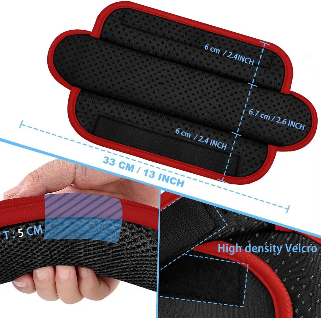 ZINZ 2-Pack Universal Shoulder Pad with Ultra Thick Cushion for Bag Luggage Bag Crossbody, Plus Long & Anti-Slip & Breathable,Black-Wine Edge