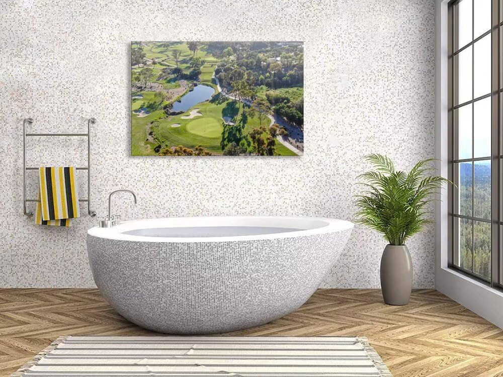 San Diego California Golf Course Wall Art for Living Room Bedroom Bathroom Home Decorations San Diego Golf Course Picture Poster Framed Artwork Canvas Prints Ready to Hang(18''H x 24''W)