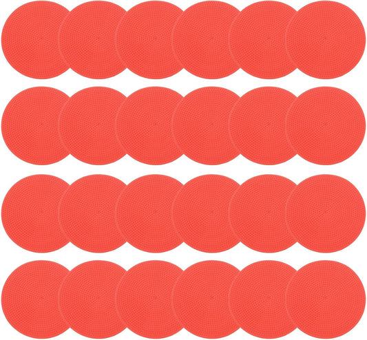 PATIKIL 4 Inch Poly Spot Markers, 24Pcs Non Slip Rubber Floor Dots with Storage Bag Flat Agility Cones for Sports Training Basketball Football