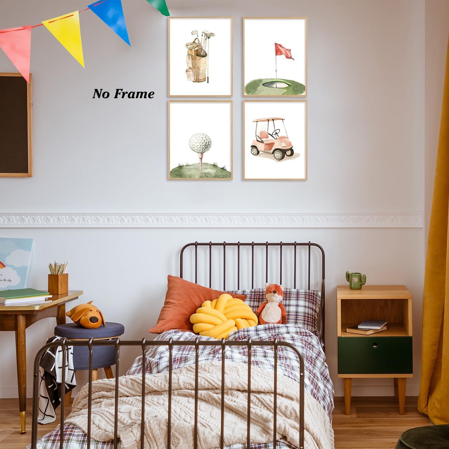 Boat Wades Golf Nursery Decor Unframed Wall Art Prints,Golf Gifts Decor Posters & Prints For Boys Room Decor,Watercolor Gofts Boy Nursery Posters Pictures 8x10 Set Of 4