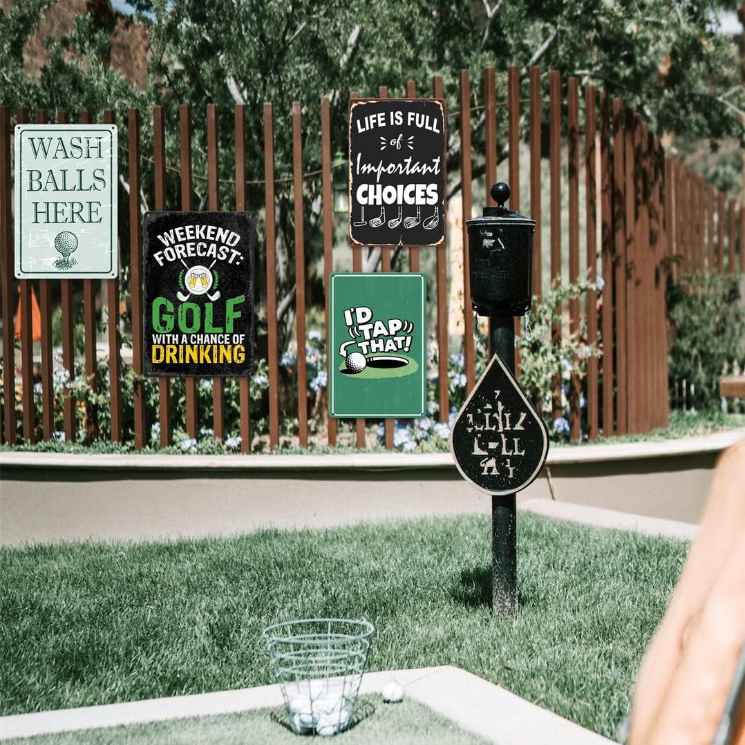 Golf Sign Metal Signs Vintage Funny Tin Signs For Man Cave Signs And Decor Caution Golf Cart Vintage And Retro Signs Personalized Golf Themed Decor 8X12 Inch