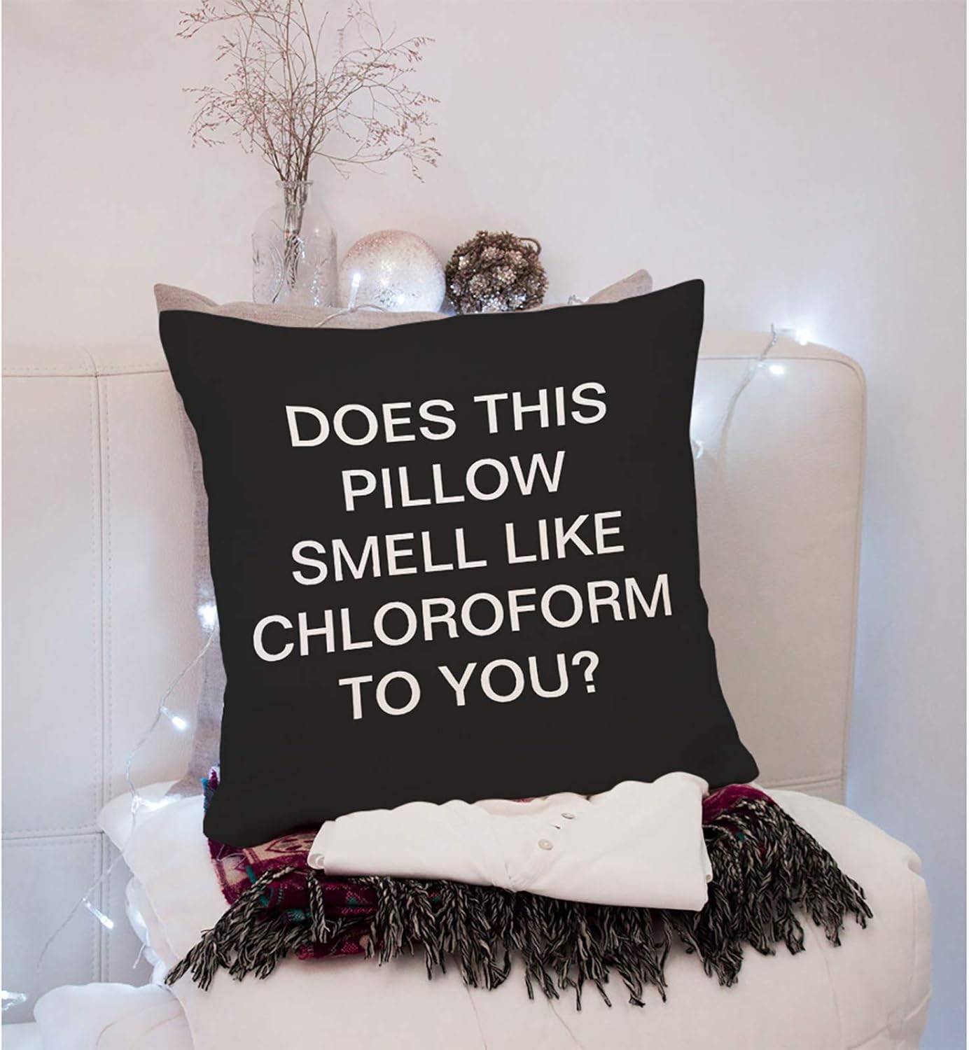 Throw Pillow Covers Chloroform Chloroform Joke Humor Cotton Linen Decorative Square Pillowcases Cushion Cover 18 X 18 Inch