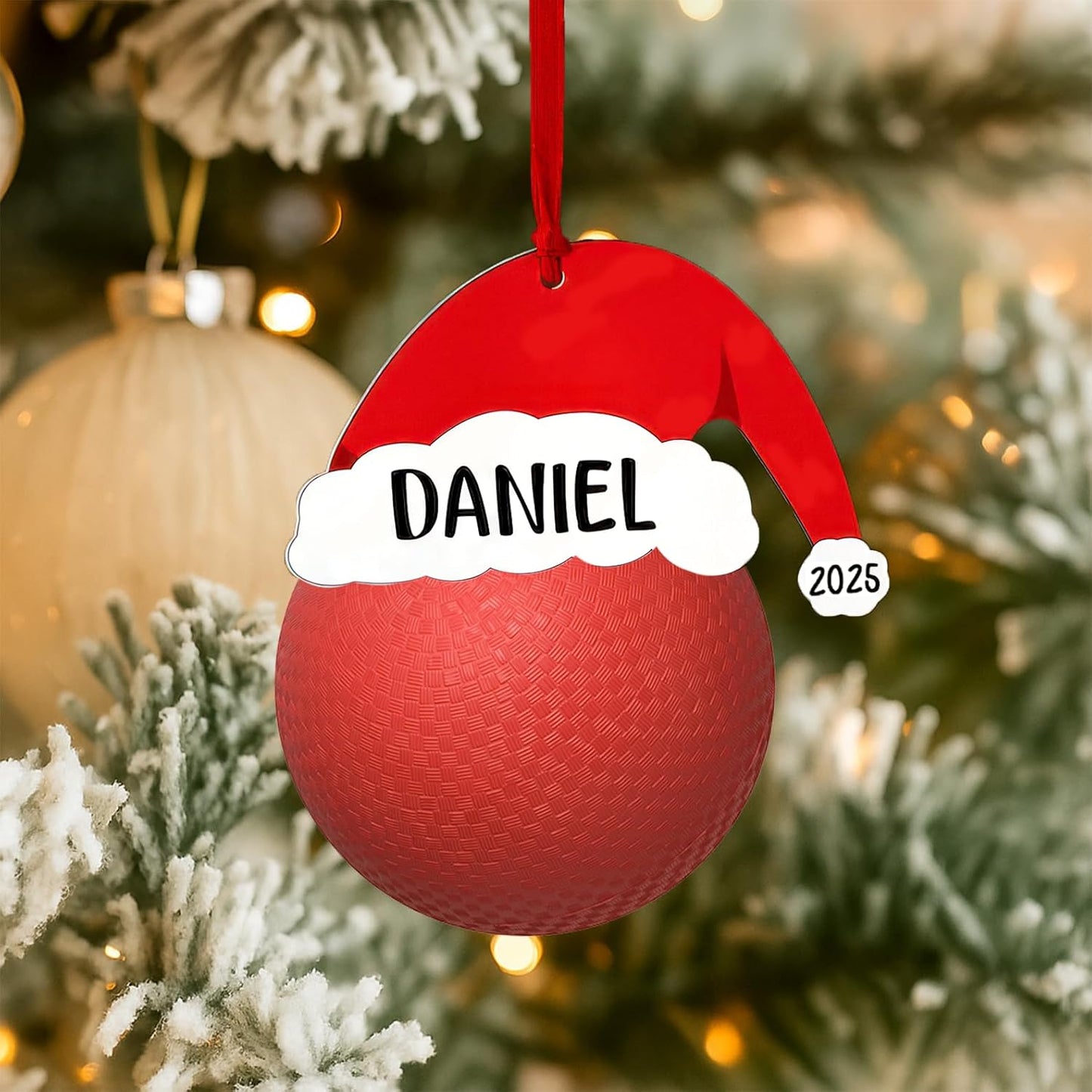 Personalized Dodgeball Balls Christmas Ornament 2025, Custom Dodgeball Ornaments with Name, Team Ornament, Custom Coach Gifts, Christmas Tree Decor, Gifts for Sports Lovers Boys, Xmas Gift 2025