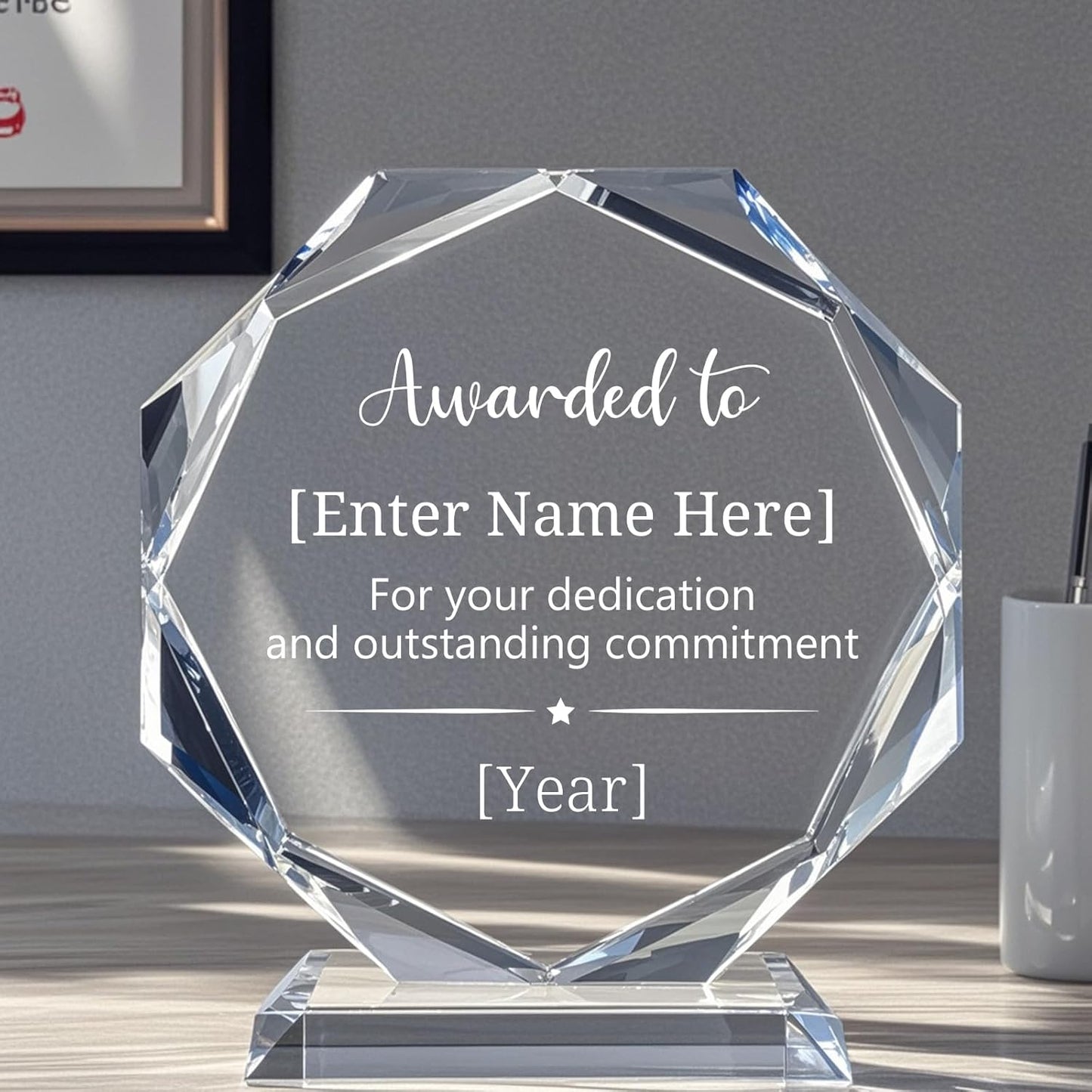 Personalized Crystal Trophy Award – Custom Awards and Trophies for Employees, Coworkers, Boss – Retirement, Farewell, Appreciation, Recognition Gifts – Custom Plaques
