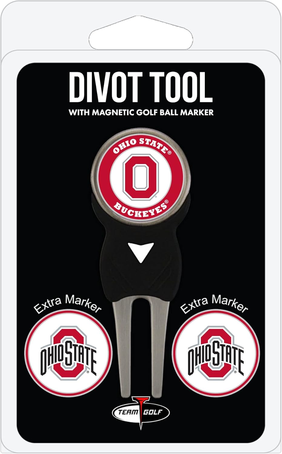 Team Golf NCAA Divot Tool with 3 Golf Ball Markers Pack, Markers are Removable Magnetic Double-Sided Enamel
