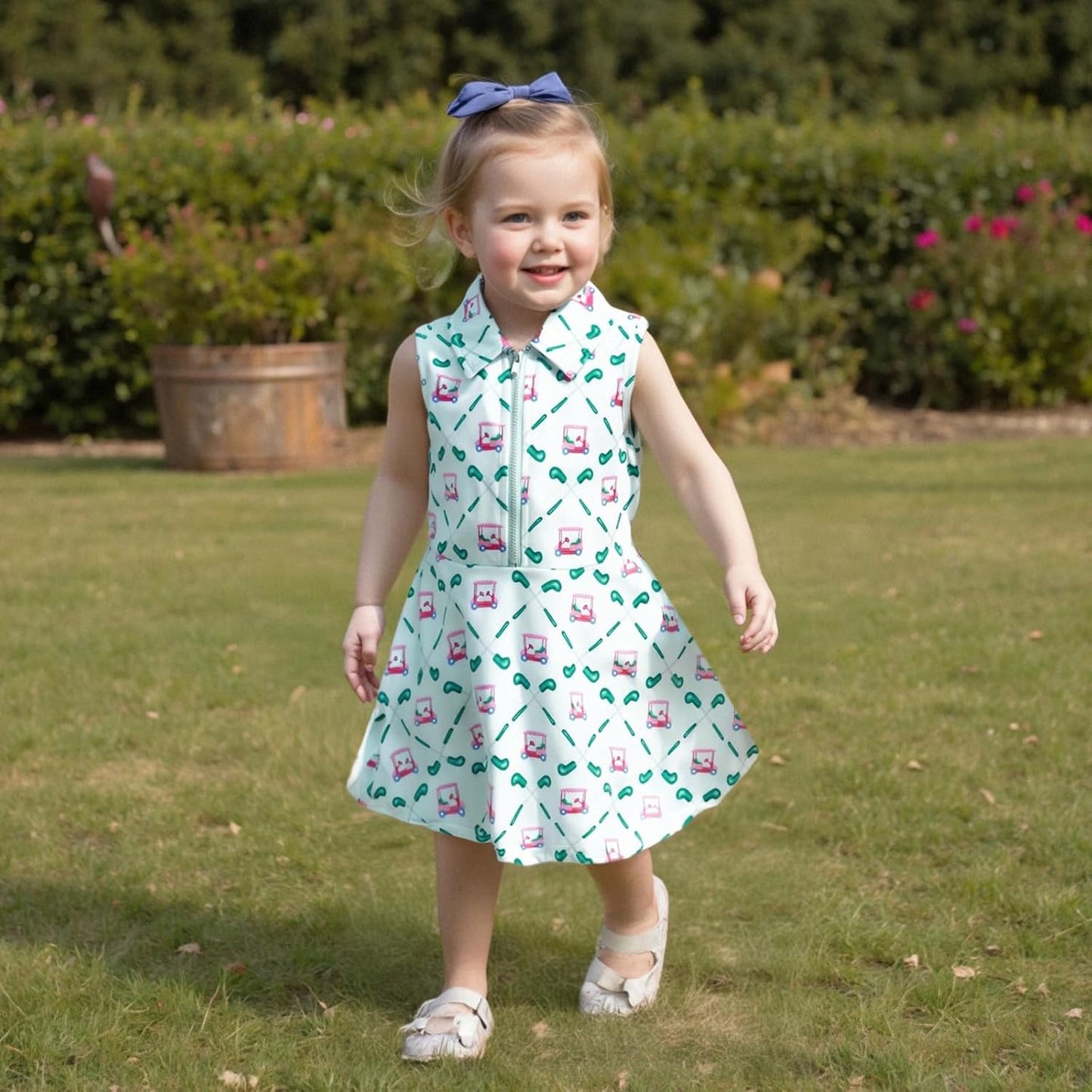 Little Girls Mardi Gras Outfit Toddler Sleeveless A Line Sun Dress Kids Zipper Party Dresses Spring Summer Clothes