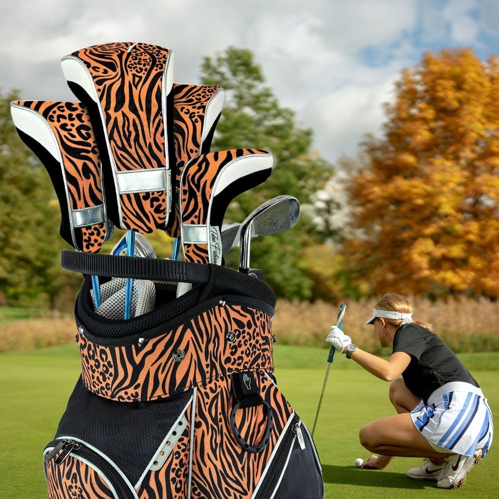Taboo Fashions Monaco Golf Club Covers for Women - Numbered Golf Headcovers Set for Driver, Fairway and Hybrid Clubs - Weather Resistant, Pack of 4