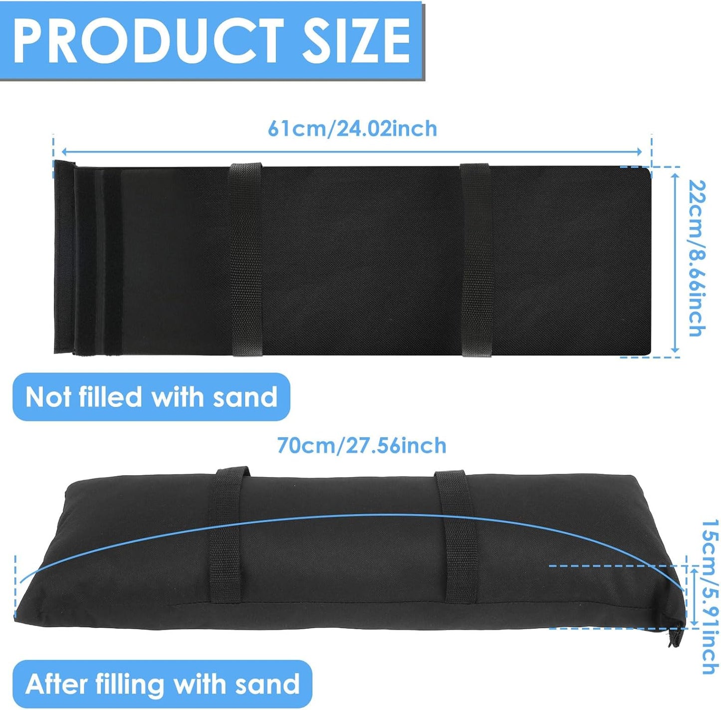 6 Pack Umbrella Base Weights Sand Bags, Fillable SandBags for Umbrella Base Heavy Duty up 49LBS,Outdoor Patio Furniture Weights Waterpoof for Cantilever Patio Umbrella, Trampoline(6)