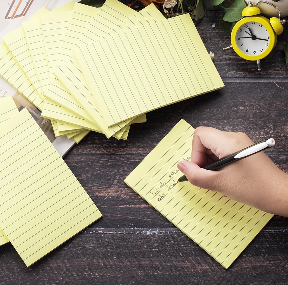 (36 Pads) Sticky Notes 4X6 in Yellow Stickies Super Sticking Power Memo Pads Strong Adhesive