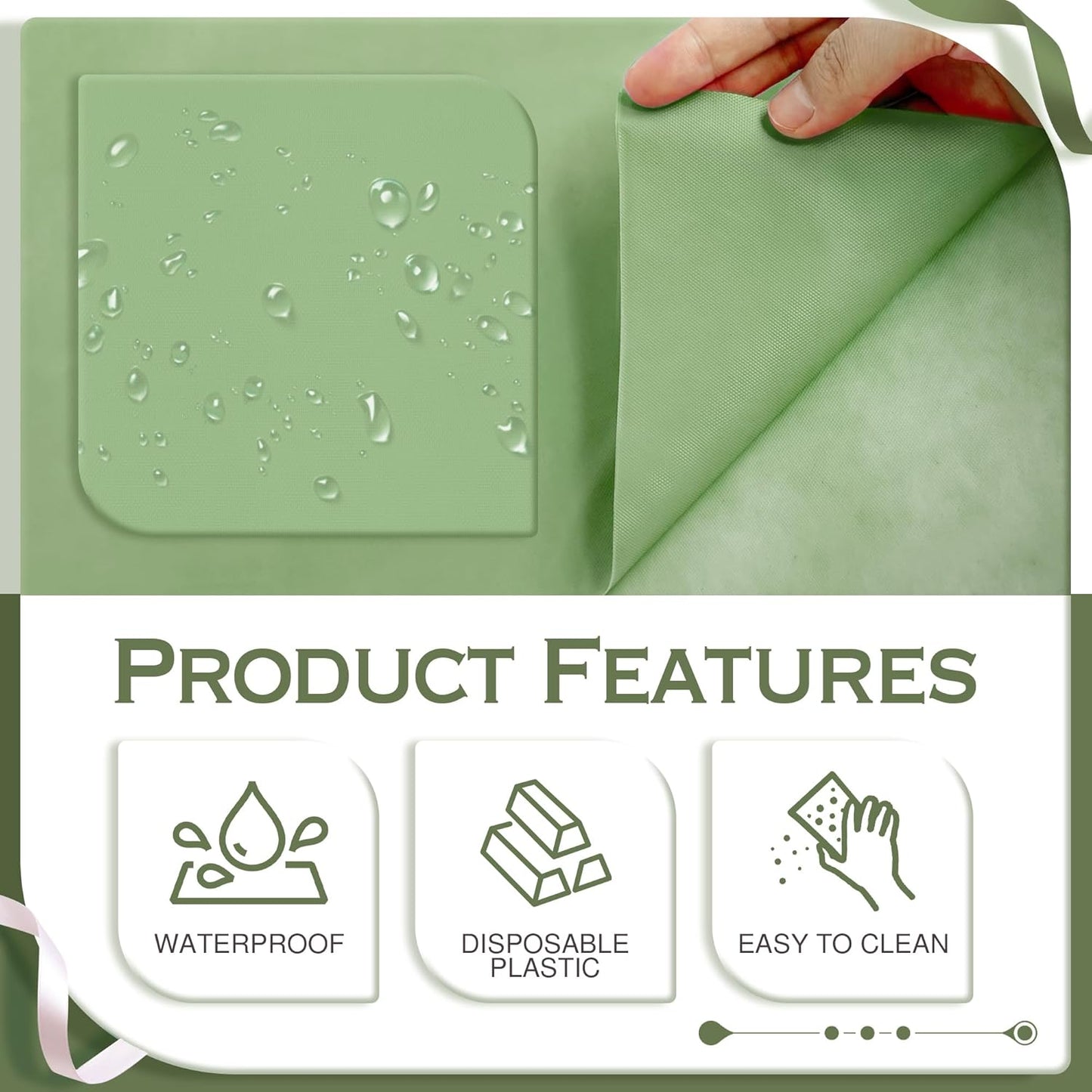 6 Pieces Mine Series Rectangle Tablecloth, 54x72 Solid Color Waterproof & Spillproof Disposable Plastic Table Cover, Durable Party Tablecloth for Dining, Buffet, Picnic, Outdoor Events