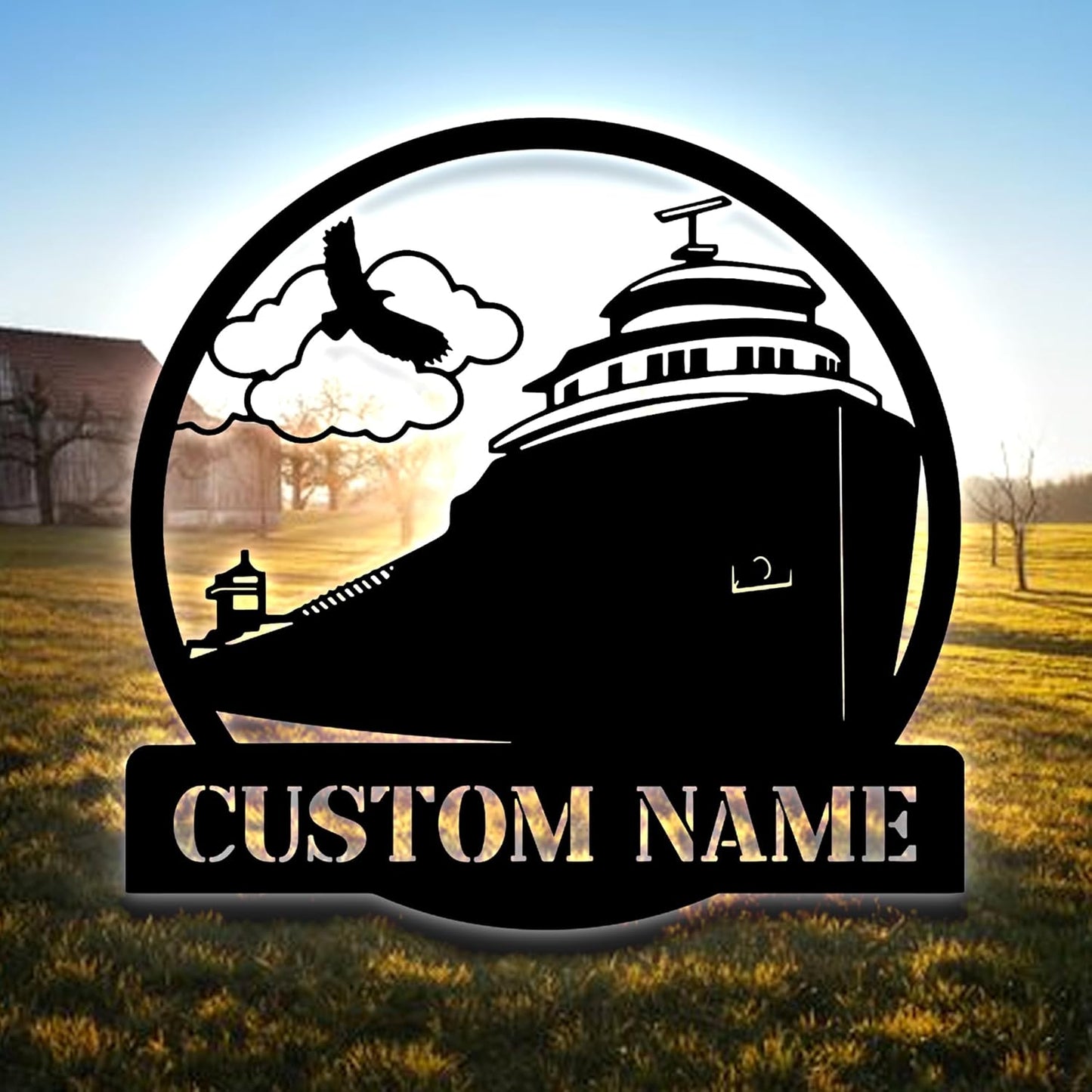 Custom Lake Freighter Ship Metal Wall Art With LED Light, Gift For Lake Freighter Ship Lovers, Wall Hanging, Home Decor, Birthday Gift