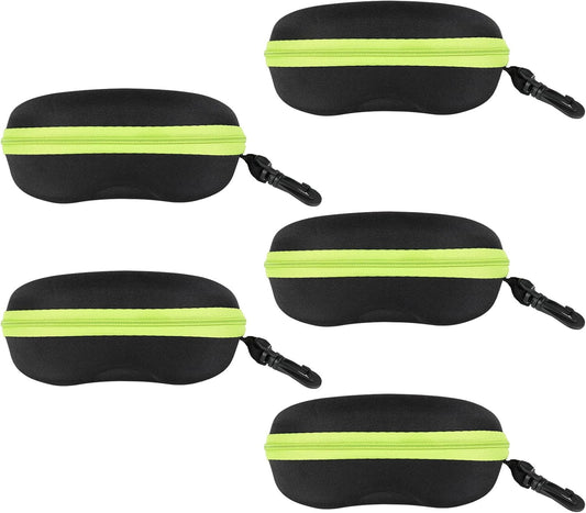 INNOLIFE Zipper Hard Shell Sunglasses Cases, Portable Travel Eyeglasses Cases with Plastic Hook for Men Women
