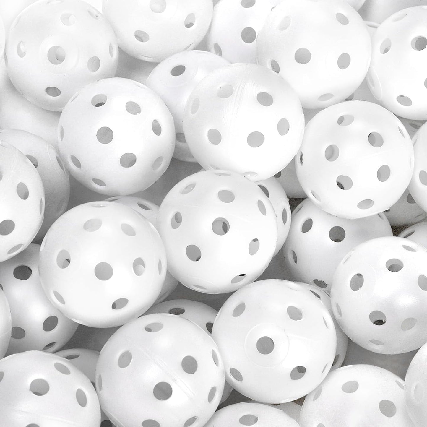 100 Pack Practice Golf Balls, Plastic Golf Training Balls 41mm Hollow Airflow Golf Balls for Driving Range, Swing Practice, Indoor Outdoor Use, White