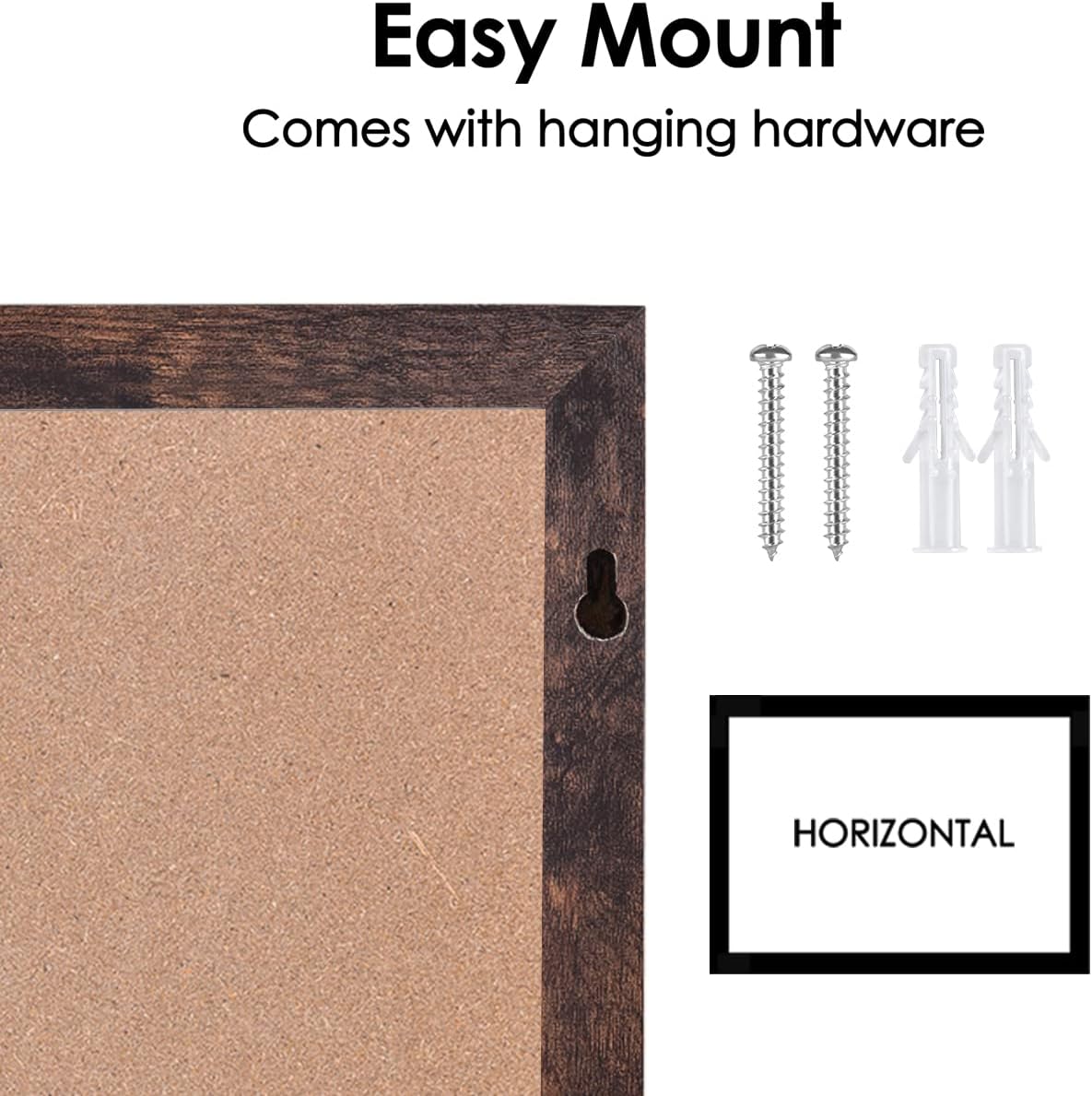 TORASO Magnetic Chalkboard Calendar Corkboard, 18" x 22" Combination Chalk Board Bulletin Board, Walnut Brown Framed Blackboard Calendar Cork Combo Board(ZHHB-BN-4555)