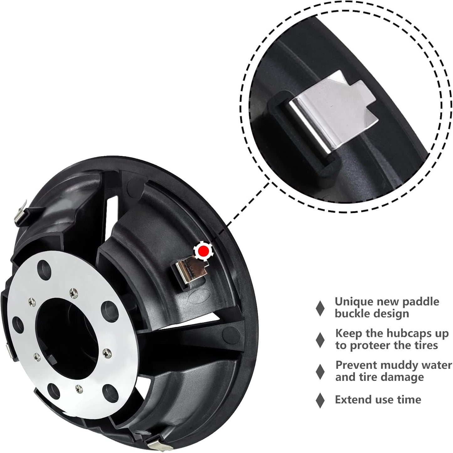 Golf Cart Wheel Covers Hub Caps for EZGO, Club Car, Yamaha Most Golf Carts- 8 Inch Set of 4, Golf Cart Hub Cap