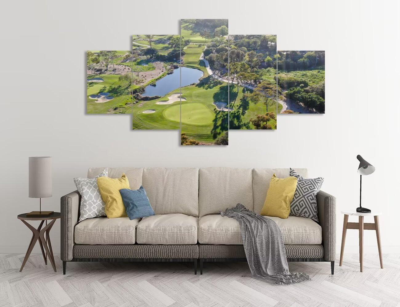 California San Diego Golf Course Wall Art for Living Room Bedroom Bathroom Home Decorations San Diego Golf Course Pictures Posters Framed Artwork Canvas Prints Ready to Hang(60''W x 40''H)