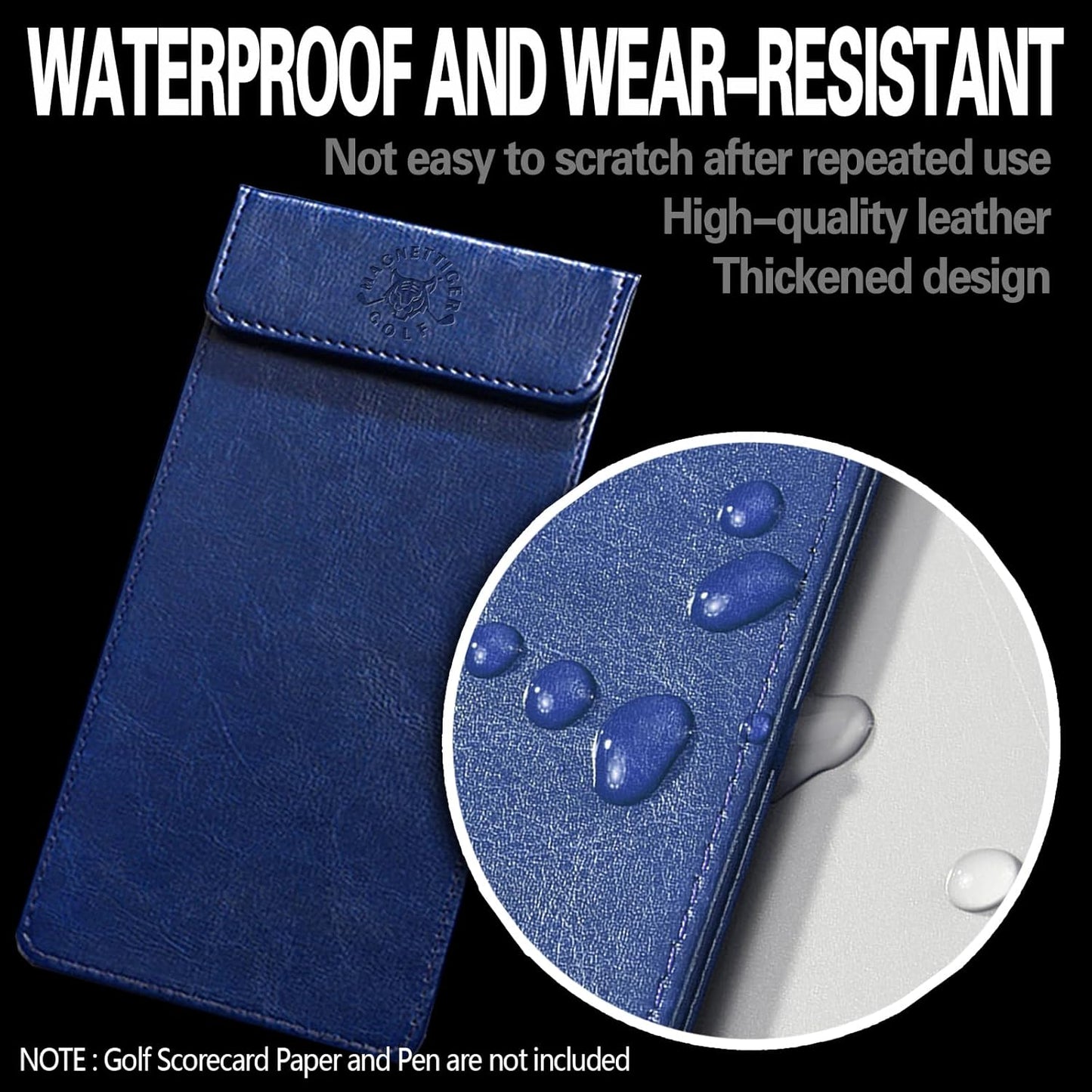 Golf Scorecard Holder & Magnetic Yardage Book Cover,Golf Accessories for Men,Magnet Book Case for Back Pocket 3.94 * 7.87inch