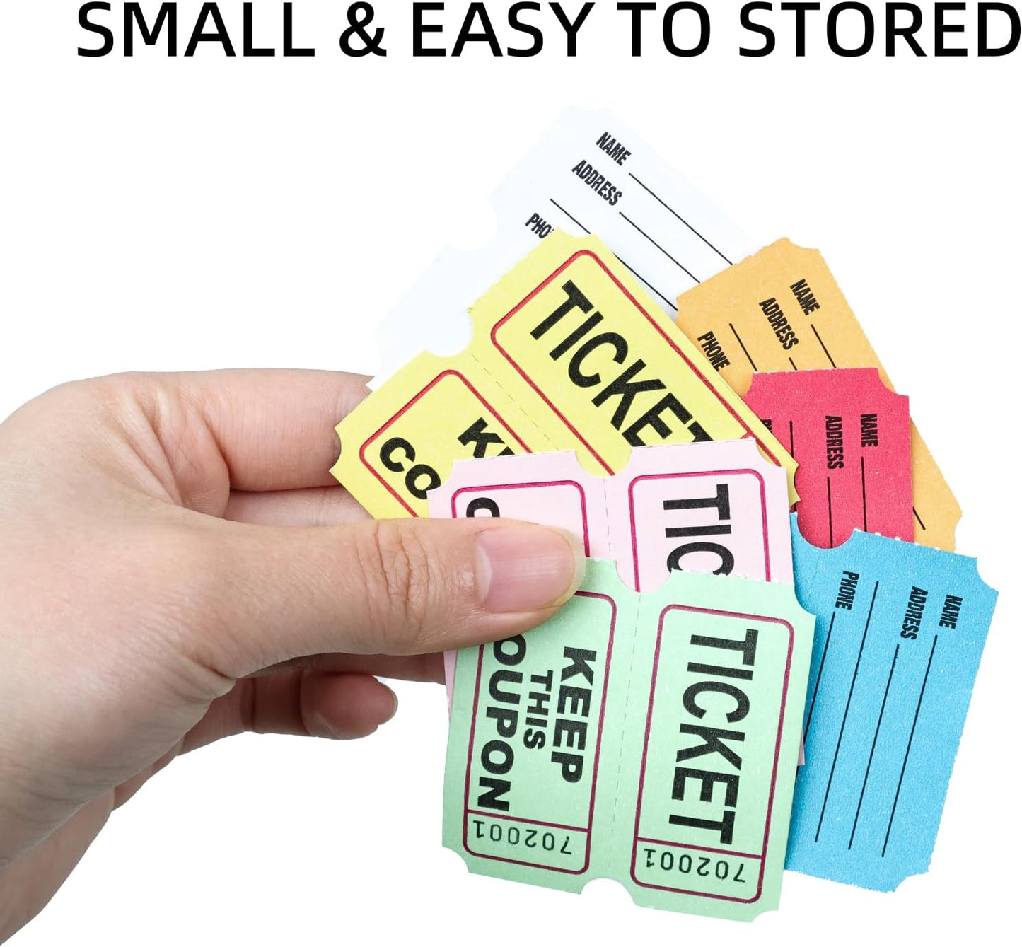 Raffle Tickets Roll - 2000 Tickets Double Roll for Fundraisers, Carnivals, Events - Durable Stub Design, Easy Tear & Organize(Red)
