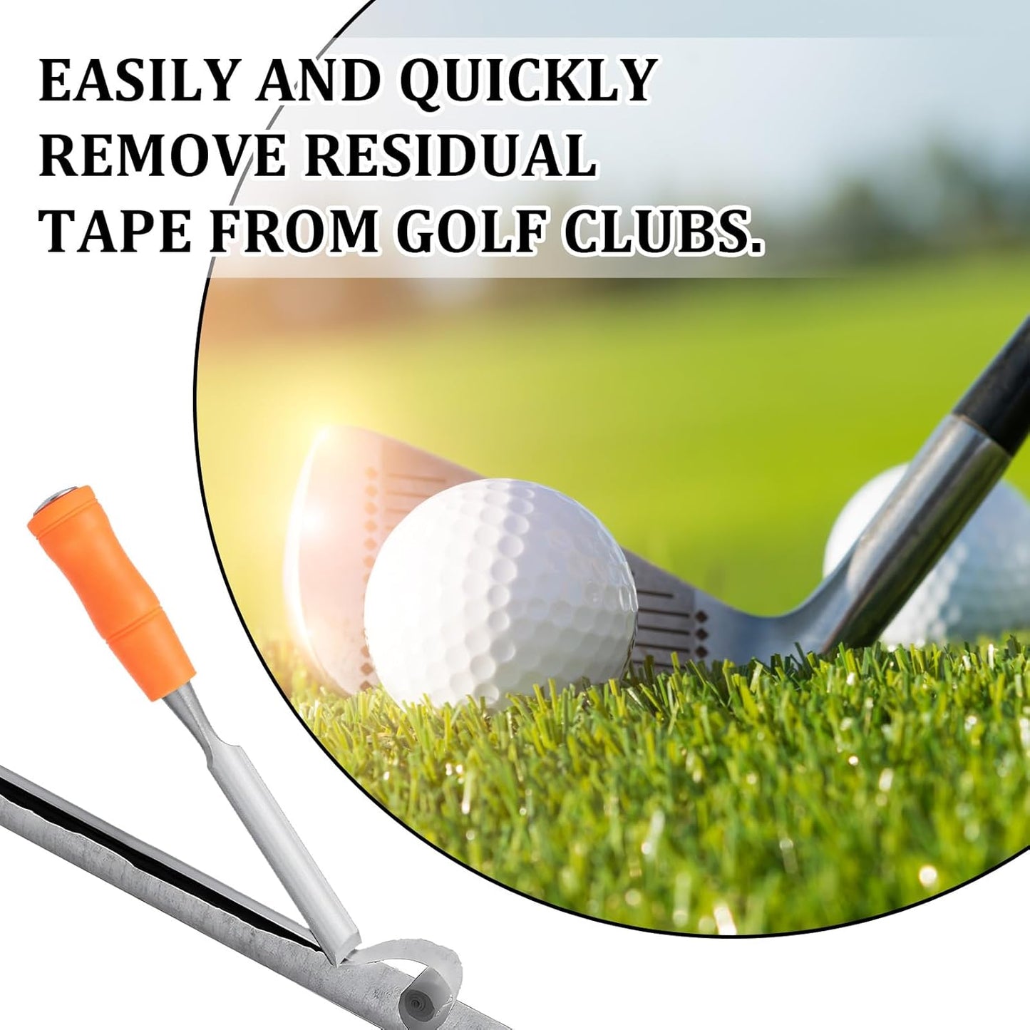 Golf Grip Tape Remover Tool, Shaft Tape Stripper, Golf Grip Tapes Stripper Remover Tool Easily Cleaning and Repairing, Grips Golfs Orange Gift Kit for Men 7.87 * 0.79 Inch