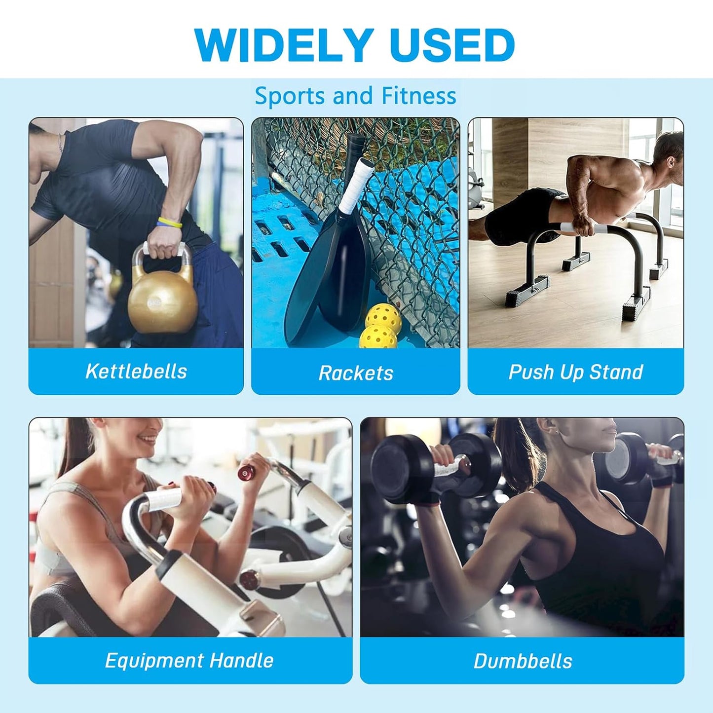 2 Rolls 1IN X 10FT Grip Tape, Self Fusing Silicone Grip Wrap for Handles, No Adhesive, White