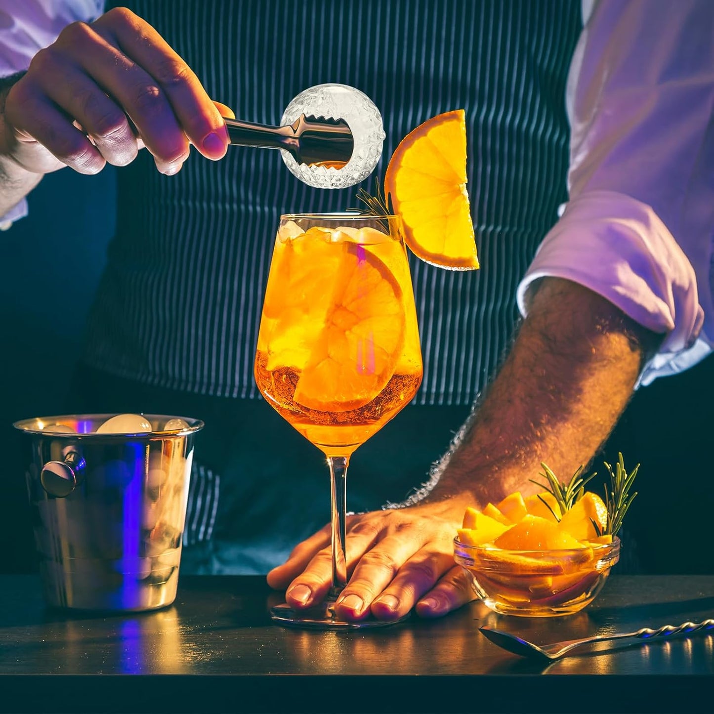 Nax Caki 3D Ball Crystal Ice Cube Tray, Large Ball Silicone Fun Shapes Whiskey Ice Mold with Funnel for Cocktails, Bourbon,Brandy, Whiskey Gifts for Men