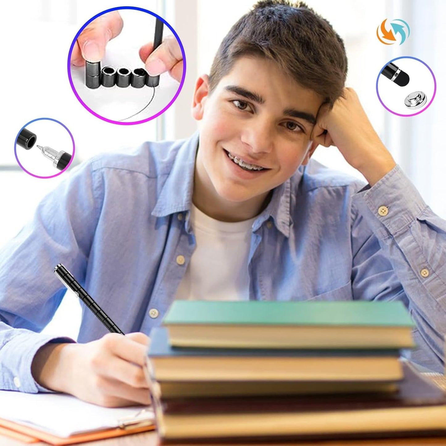 Fidget Pen Toys For Ages 8-13 - Magnetic Pen Magnets For Kids - Teen Girl Boy Gift Trendy Stuff - Gift For Teenage Boys Girls - Cool Things Toy For Boy Age 8-12 - Gift For 10 11 12 13 14 Year Old Girl