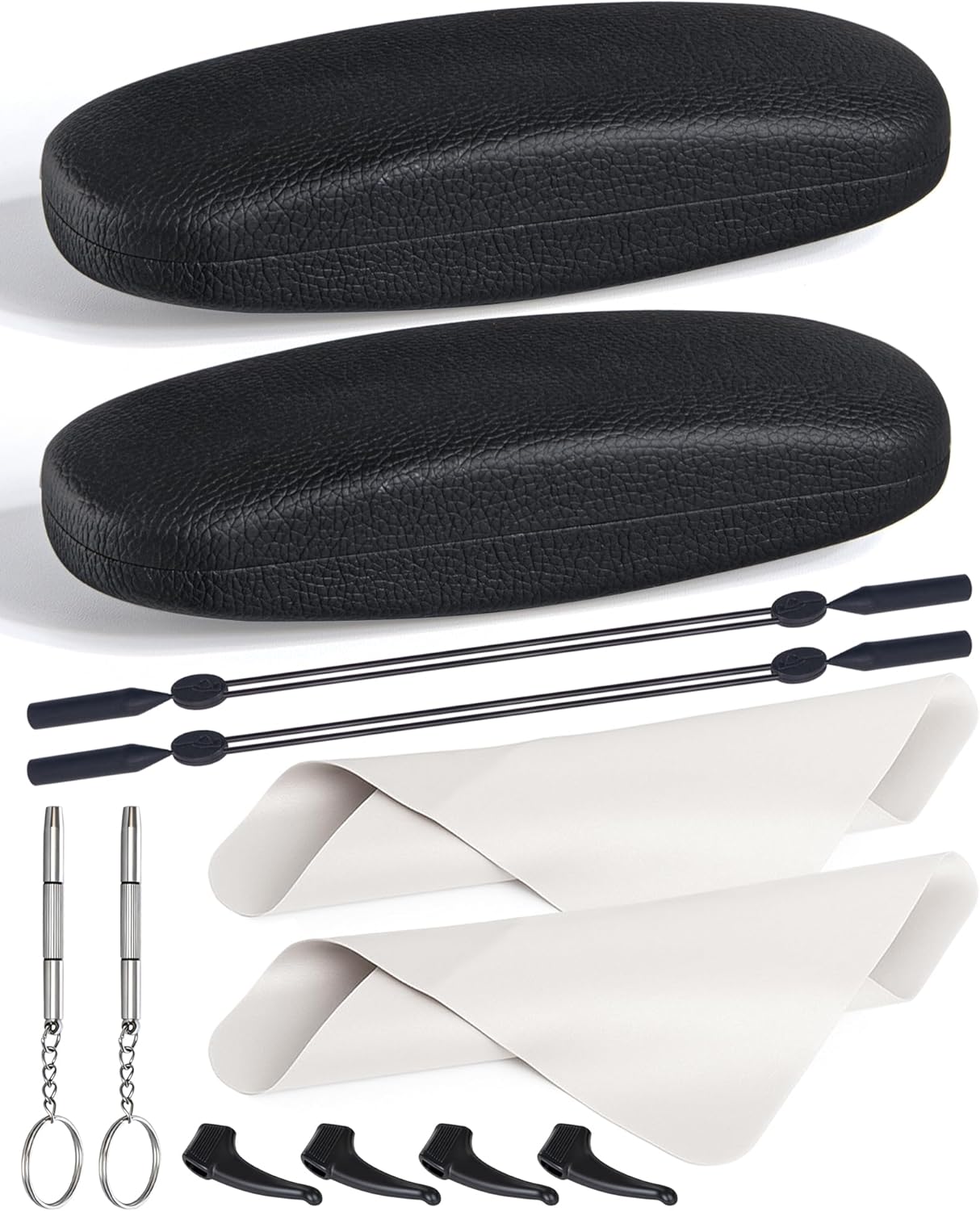 RayLove Glasses Case, Unisex Hard Shell Eyeglass Case, PU Leather Protective Hard Eye Glasses Cases with Eyewear Accessories