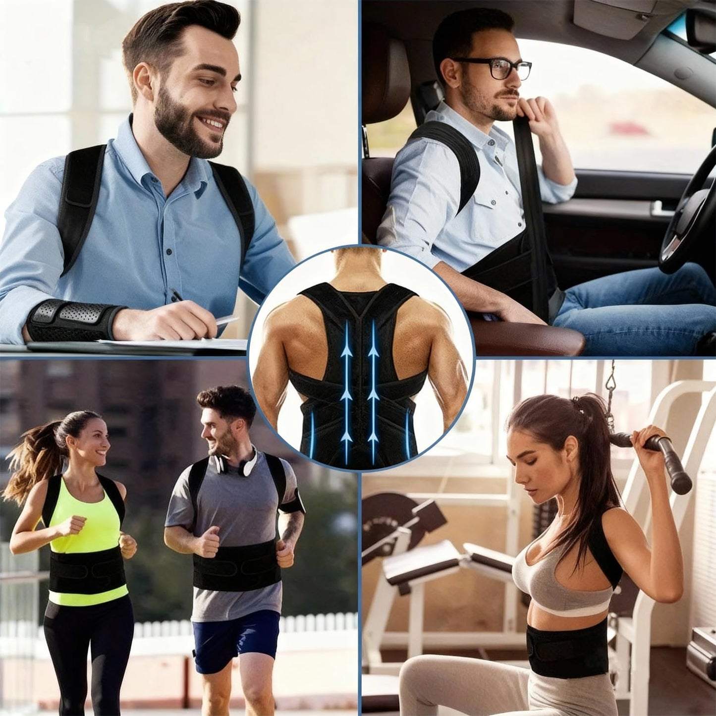 Upgraded Back Brace Posture Corrector, Adjustable Support for Men & Women, Full Back Straightener for Upper & Lower Back Pain Relief, Hunchback, Scoliosis Hunchback Spine Corrector(L)