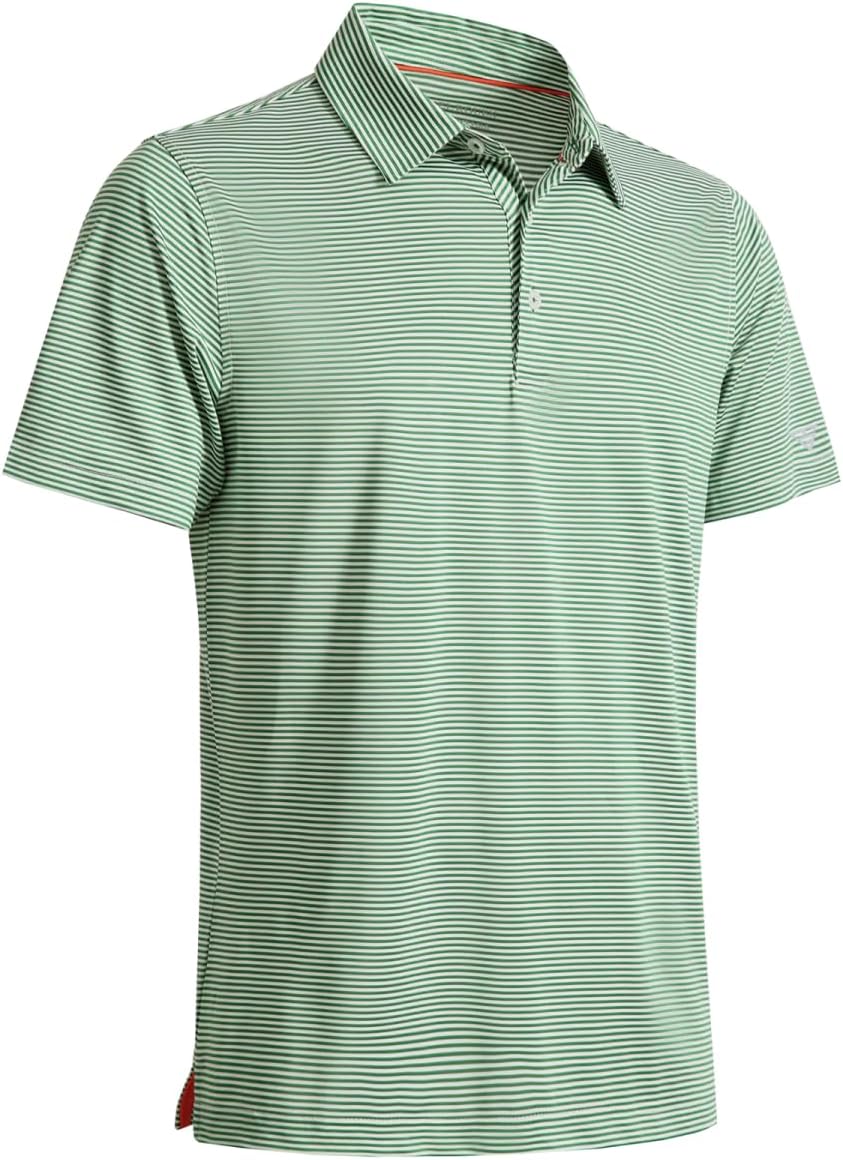 Golf Shirts for Men Dry Fit Short Sleeve Print Performance Moisture Wicking Polo Shirt