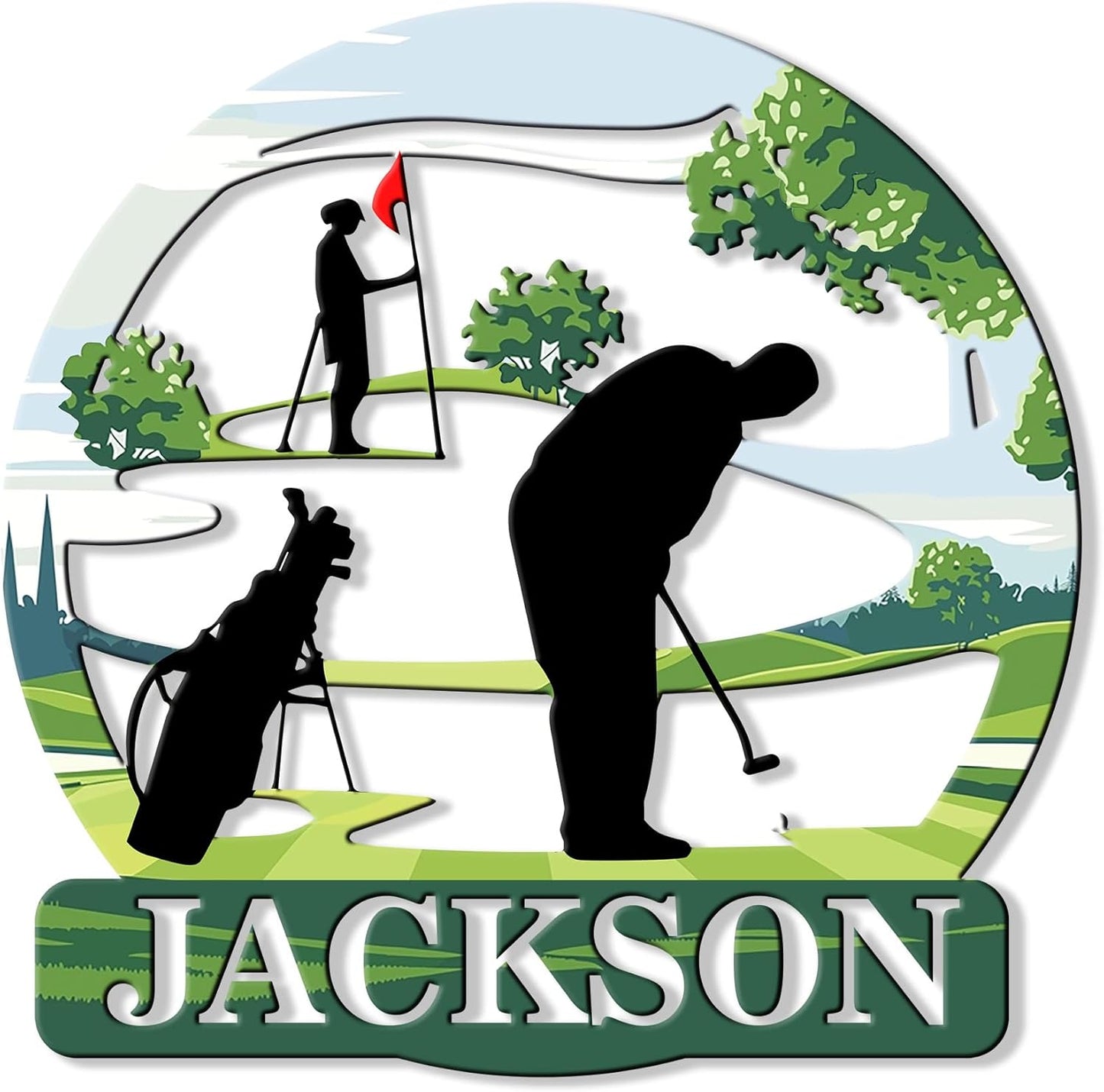 Custom Golf Metal Sign – Personalized Name Wall Decor for Porch, Yard, Clubhouse, or Room – Gifts for Dad, Mom, Son, Daughter, or Coach on Birthday or Golf Celebration