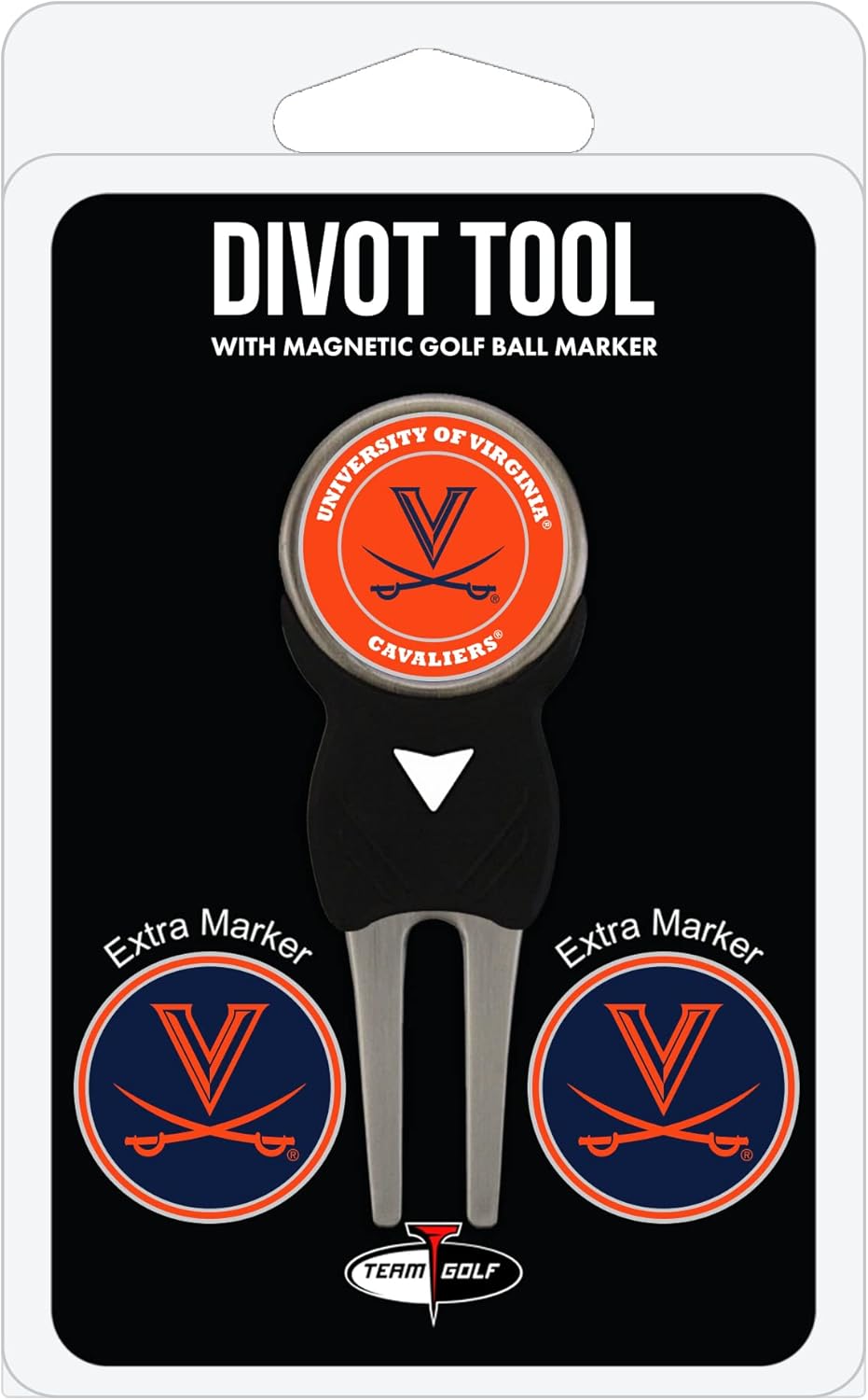 Team Golf NCAA Divot Tool with 3 Golf Ball Markers Pack, Markers are Removable Magnetic Double-Sided Enamel