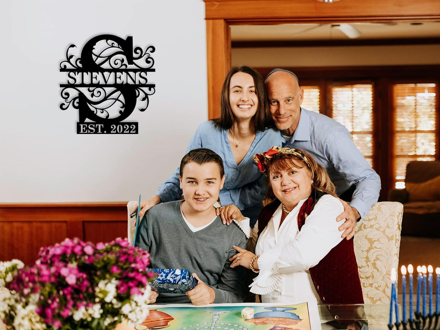 Personalized Metal Sign, Personalized Family Name Sign, Split Letter Monogram, Monogram Wall Decor, Wedding Anniversary Metal Gifts